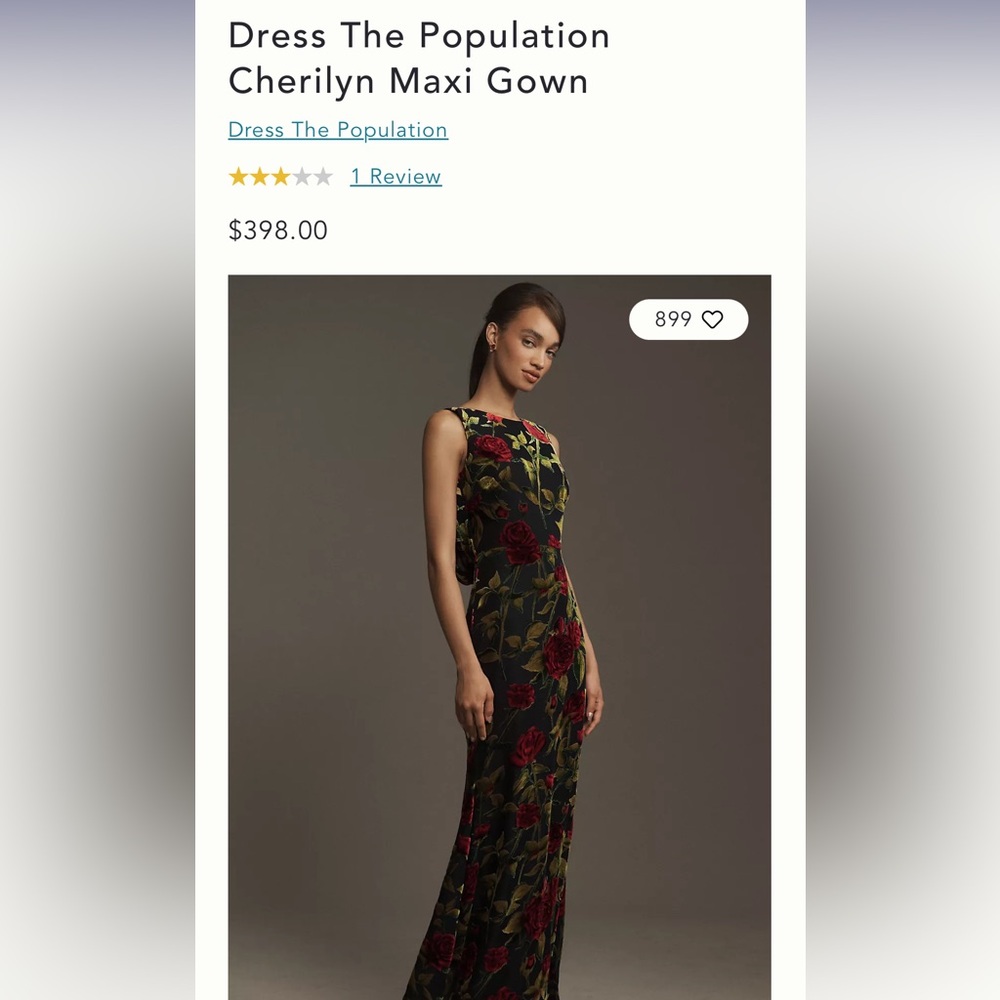 Dress the Population Red and Black Sheath Maxi Dress